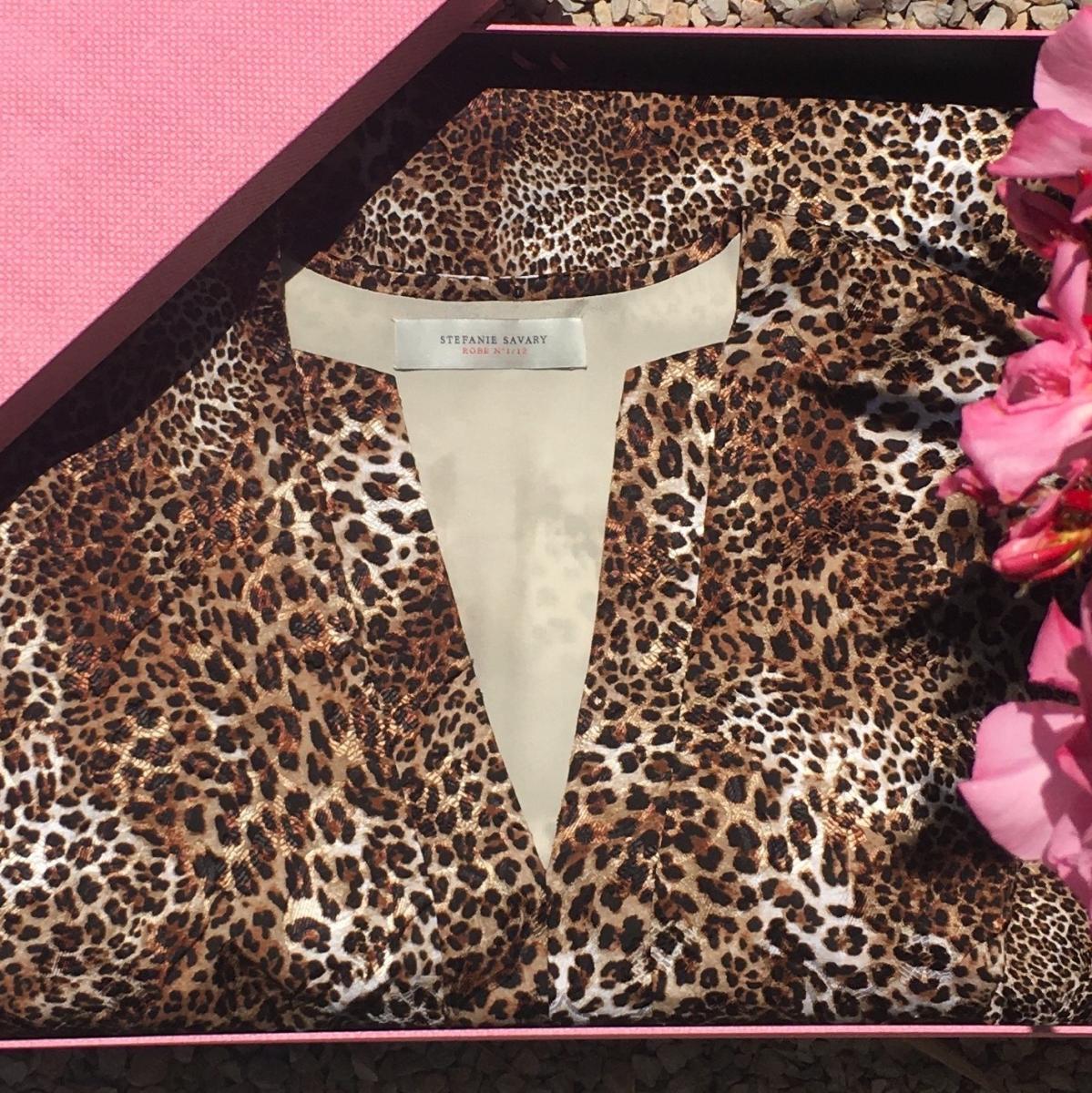 Stefanie Savary - sustainable luxury dresses, Swiss cotton, cotton tunic dress leopard print, luxury tunic dress